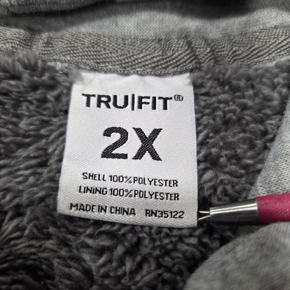 Tru Fit Plaid Fleece Zip Front Jacket Hooded Fuzzy Fleece Lined Size 2X - Picture 7 of 9